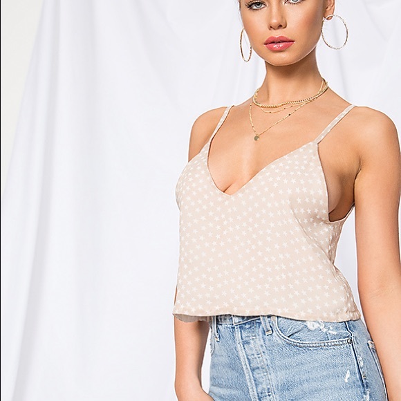 superdown Tops - Superdown Bobbi Star Crop Tank